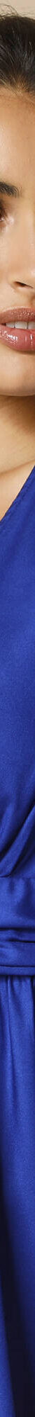 Robe longue unie, ceinture fantaisie (bleu) Robe longue unie, ceinture fantaisie (bleu)